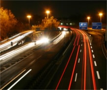 Autobahn von Essen bei Nacht